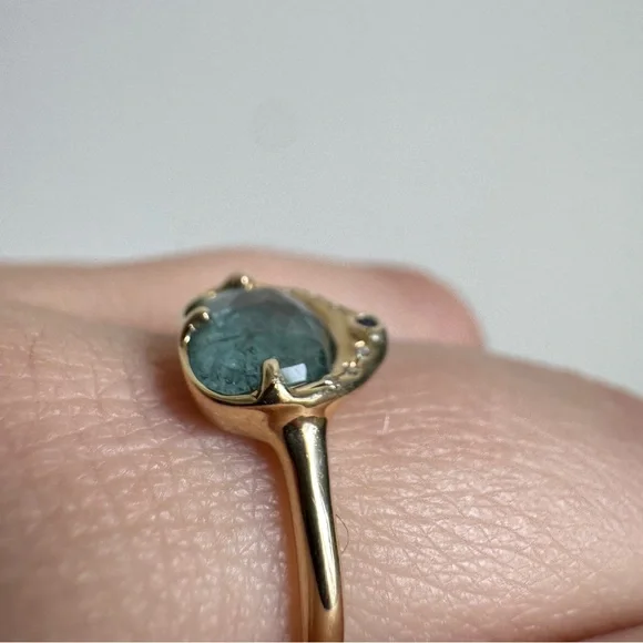 Sirciam 14k yellow gold Sky Shower Tourmaline Ring 8 $1453 - Picture 6 of 15